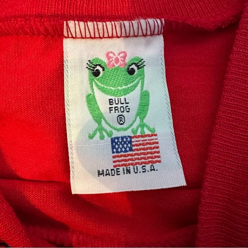 Vintage Bull Frog Girls Outfit Shorts & Tshirt 10 USA Red White Blue Stars Flag